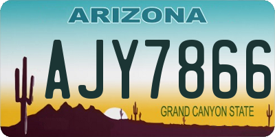 AZ license plate AJY7866