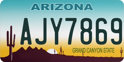 AZ license plate AJY7869