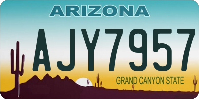 AZ license plate AJY7957