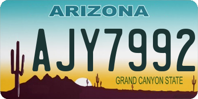 AZ license plate AJY7992
