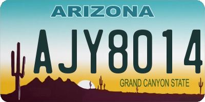 AZ license plate AJY8014