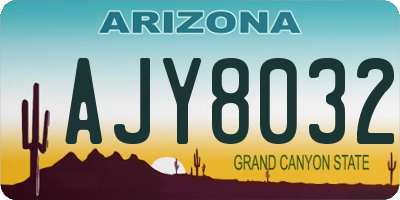 AZ license plate AJY8032