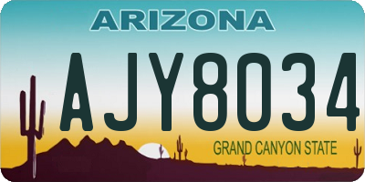 AZ license plate AJY8034