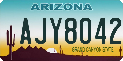 AZ license plate AJY8042
