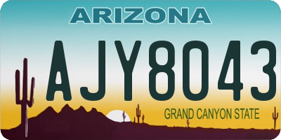 AZ license plate AJY8043