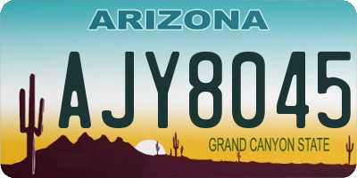 AZ license plate AJY8045