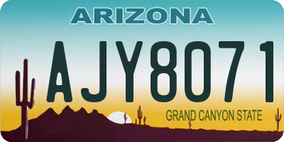 AZ license plate AJY8071