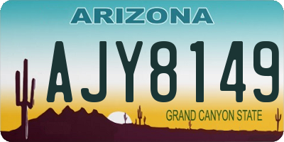AZ license plate AJY8149