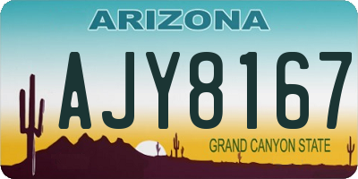 AZ license plate AJY8167
