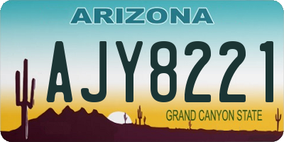 AZ license plate AJY8221