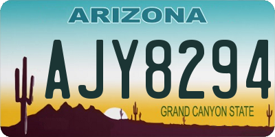 AZ license plate AJY8294