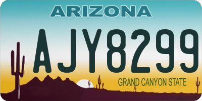 AZ license plate AJY8299