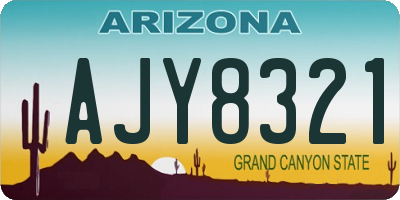 AZ license plate AJY8321