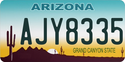 AZ license plate AJY8335