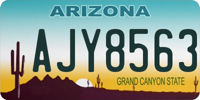 AZ license plate AJY8563