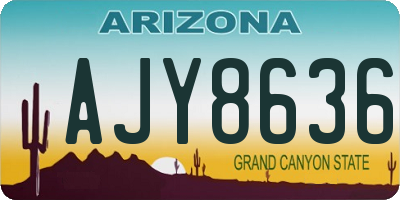 AZ license plate AJY8636