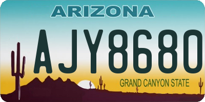 AZ license plate AJY8680
