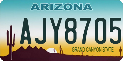 AZ license plate AJY8705