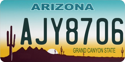 AZ license plate AJY8706