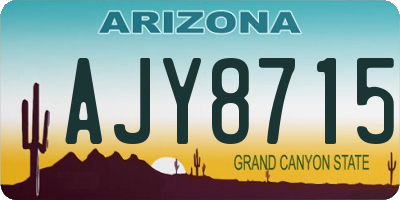 AZ license plate AJY8715