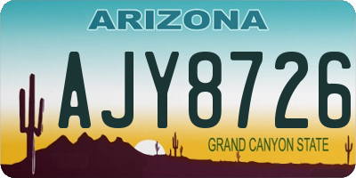 AZ license plate AJY8726