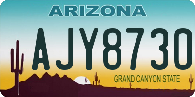 AZ license plate AJY8730