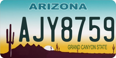 AZ license plate AJY8759