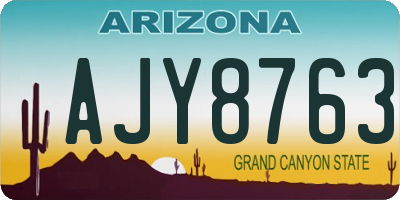 AZ license plate AJY8763