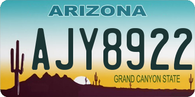 AZ license plate AJY8922