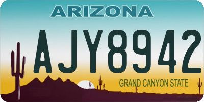 AZ license plate AJY8942