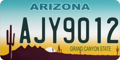 AZ license plate AJY9012