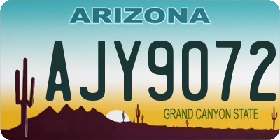 AZ license plate AJY9072