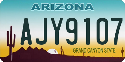 AZ license plate AJY9107