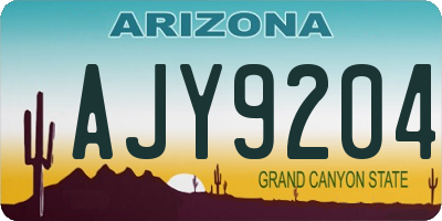 AZ license plate AJY9204