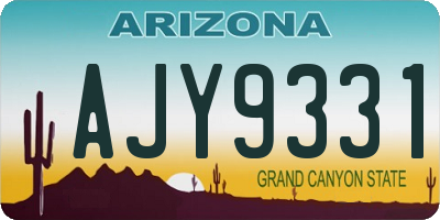AZ license plate AJY9331