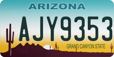 AZ license plate AJY9353