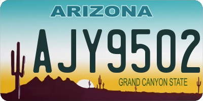 AZ license plate AJY9502