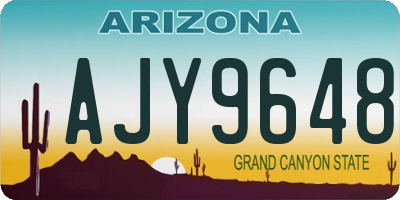 AZ license plate AJY9648