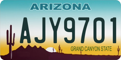 AZ license plate AJY9701