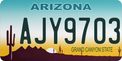 AZ license plate AJY9703