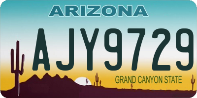 AZ license plate AJY9729