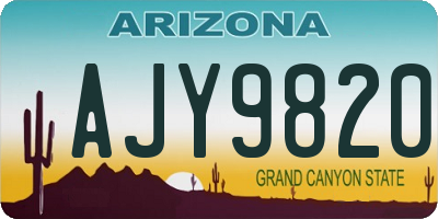 AZ license plate AJY9820