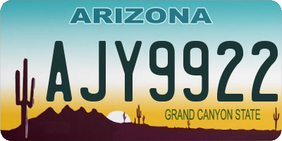 AZ license plate AJY9922