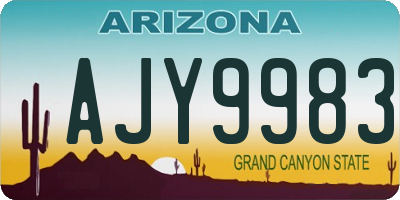 AZ license plate AJY9983