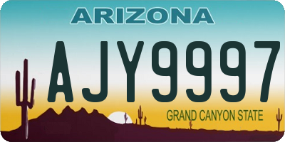 AZ license plate AJY9997
