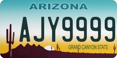 AZ license plate AJY9999