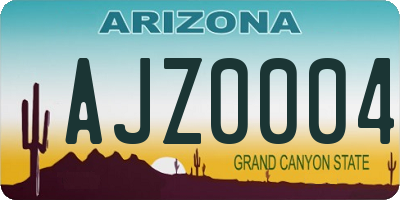AZ license plate AJZ0004