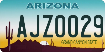 AZ license plate AJZ0029
