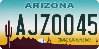 AZ license plate AJZ0045