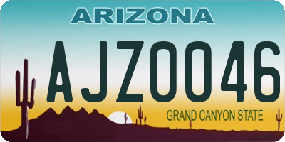 AZ license plate AJZ0046